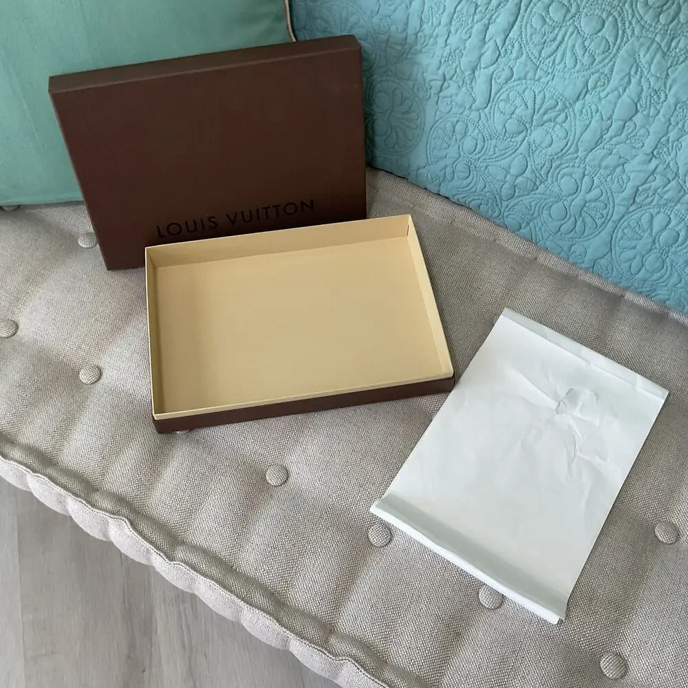 Louis Vuitton Brown Gift Box With Tissue Paper 2 x 11 x 8